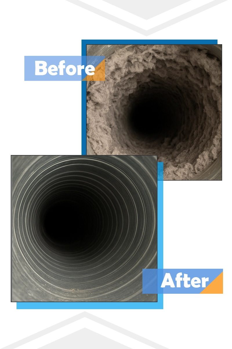 Professional DIY dryer duct cleaning - bEFORE & aFTER